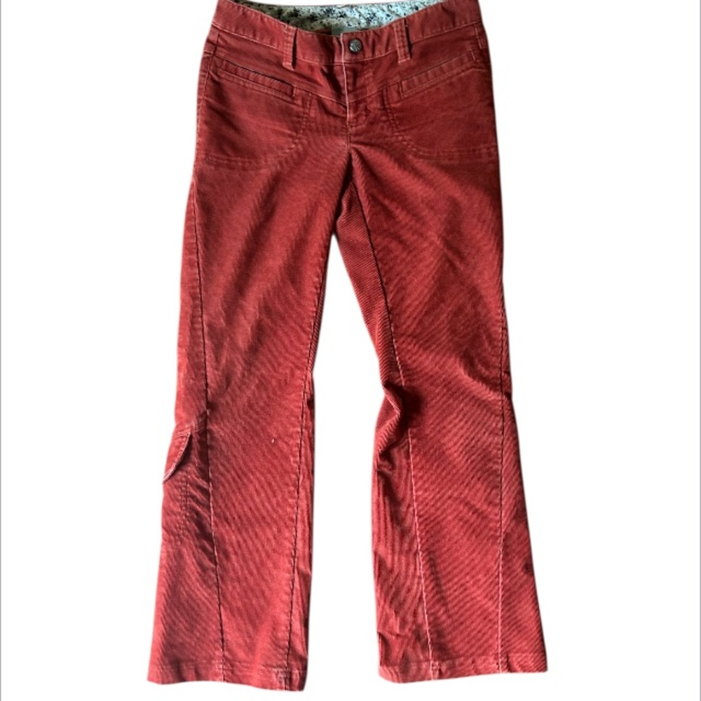 Athleta Dark Orange/Red Corduroy Flare Pants Sz:00